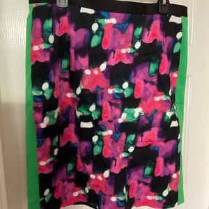 Issac Mizrahi XL size 14-16  multi colored n green skirt.